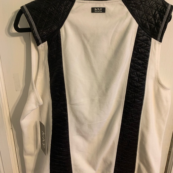 Mark New York flannel vest with faux leather trim - Picture 3 of 3